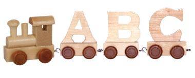 Buchstabenzug aus Holz - Einzelne Waggons 